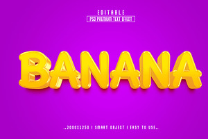 Banana 3D Editable Text Effect Style