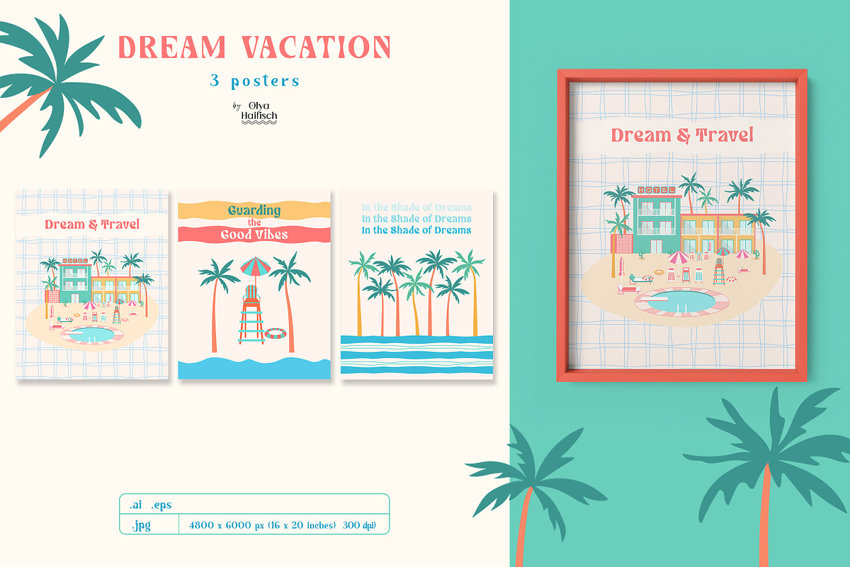 Dream Vacation Vector Collection, a Seasonal Illustration by Olya Haifisch (Photo 8 of 12)