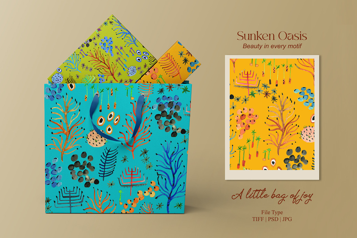 Sunken Oasis Prints & Patterns, a Pattern Graphic by GND ART STUDIO (Photo 6 of 8)