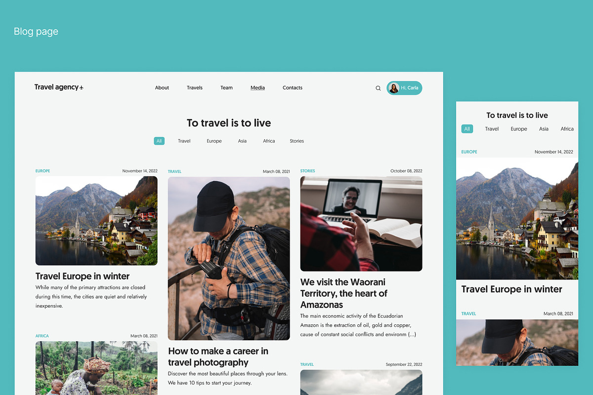 Website with Blog Figma UI Template, an UI Kit Template by danielsantinhos (Photo 8 of 9)