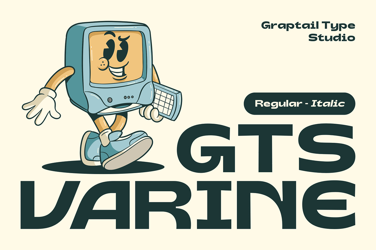 Gts Varine - Wide Display Font, a Sans Serif Font by Graptail (Photo 1 of 14)