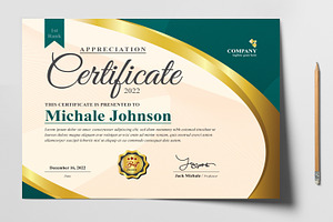 Certificate Template With Premium