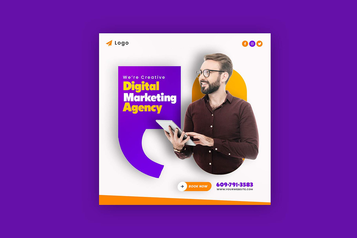 Digital Marketing Agency Post, a Social Media Template by Saman Osama