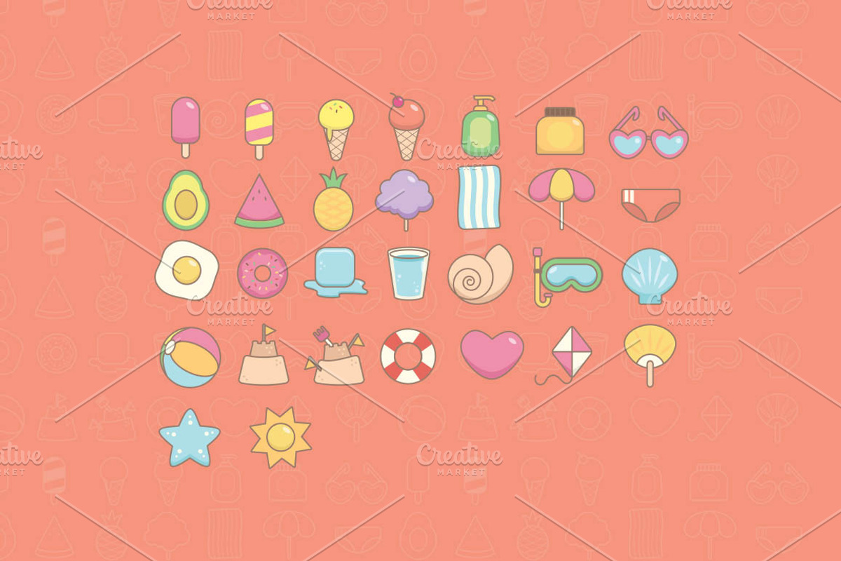 SUMMER FUN VECTOR ICONS, a Graphic by SunnyHunny (Photo 5 of 5)