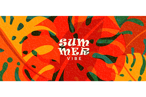 Summer tropic pattern background, an Object Illustration by Zaie