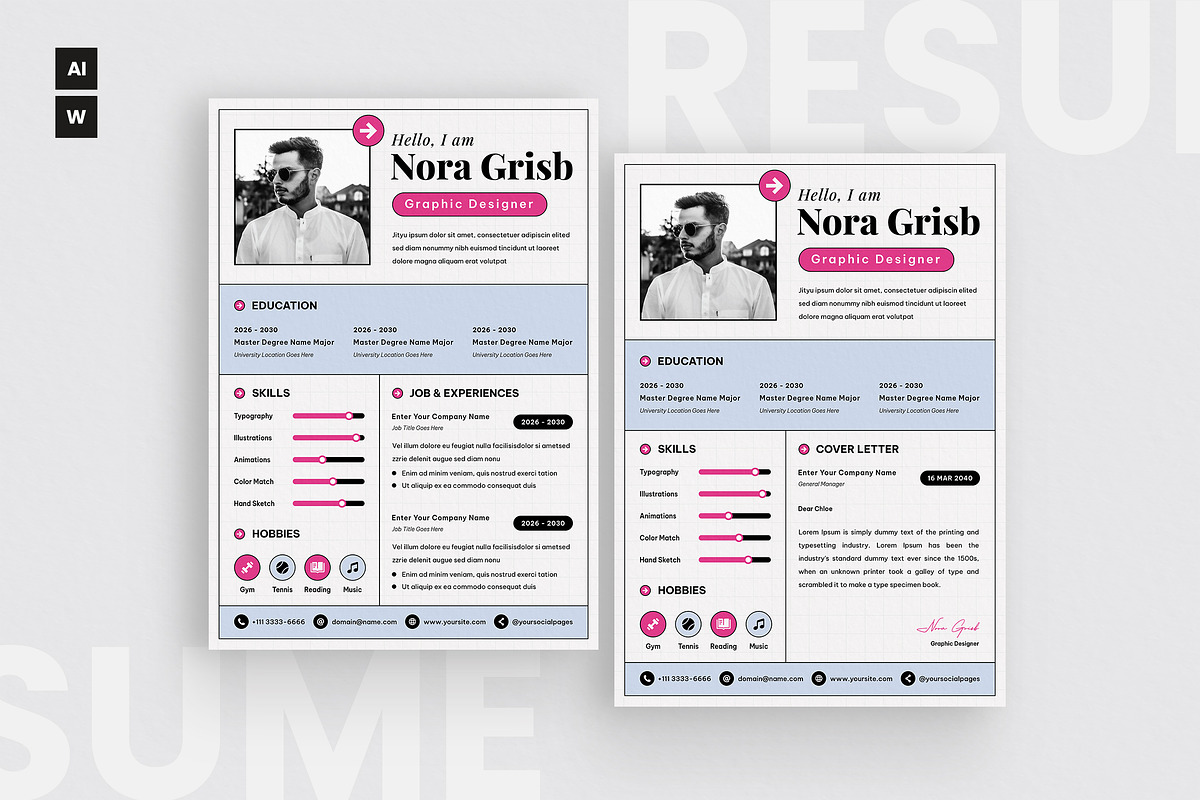 Comic Style Resume CV, a Resume Template by iDoodle Studio (Photo 1 of 4)