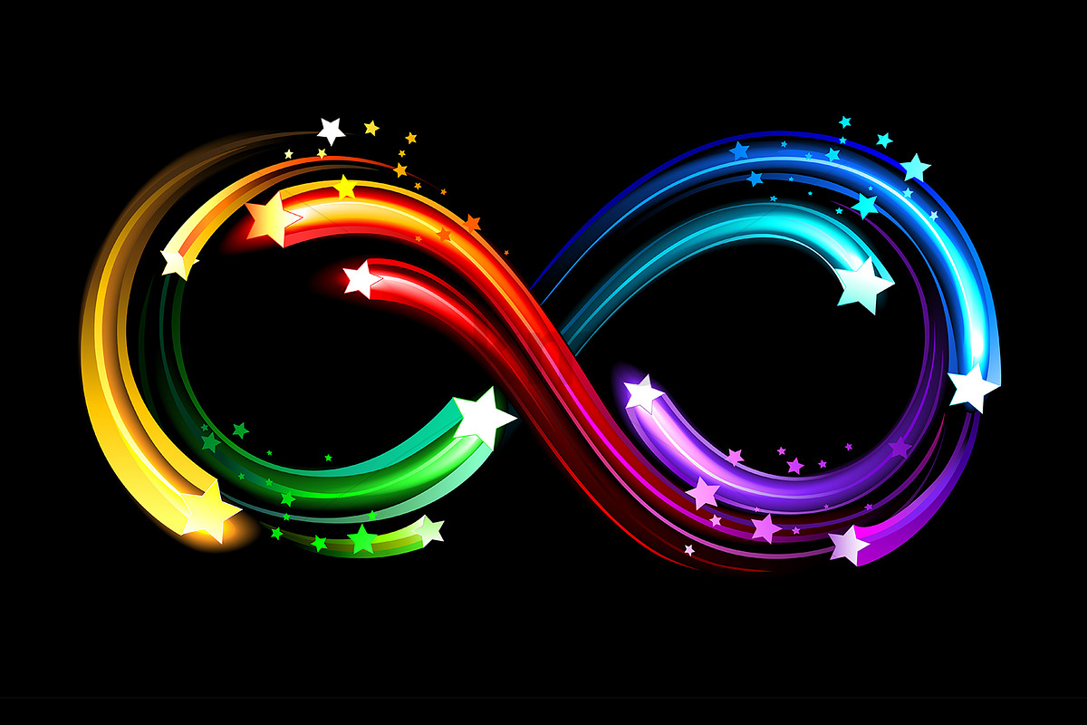 Infinity symbol of rainbow comets, a Decorative Illustration by blackmoon9 (Photo 1 of 3)