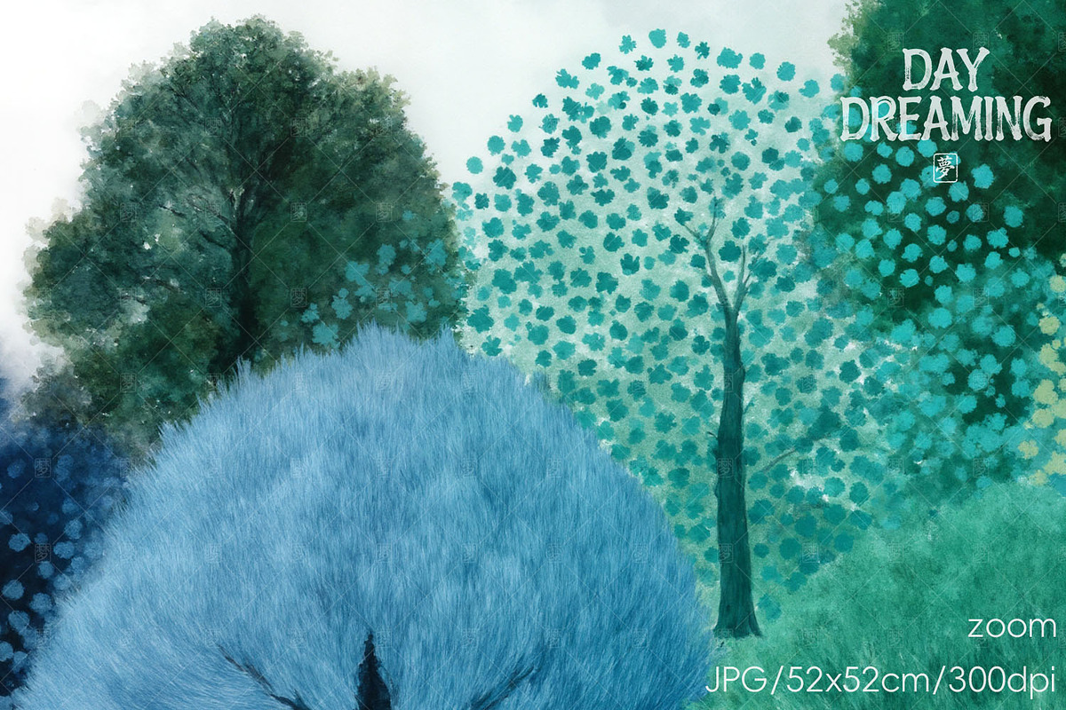 Misty Forest Watercolo, a Decorative Illustration by yahu88studio (Photo 2 of 3)