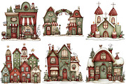 Christmas Town Sublimation Clipart, an Illustration by Craft Nest (Thumbnail 5 of 7)