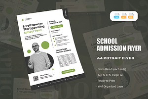 School Admission Modern - Flyer, a Flyer Template by AQR Studio