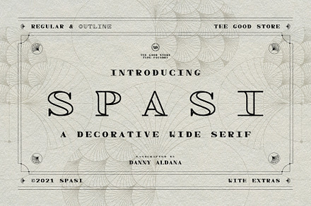 Spasi Decorative Wide Serif + Extras, a Serif Font by The Good Store