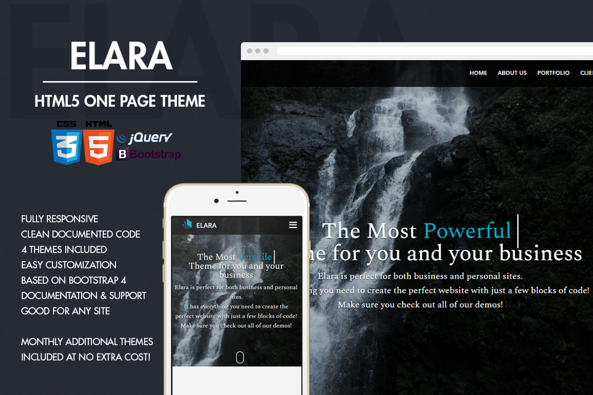 Elara - One Page Theme, a Bootstrap Template by Psyrix