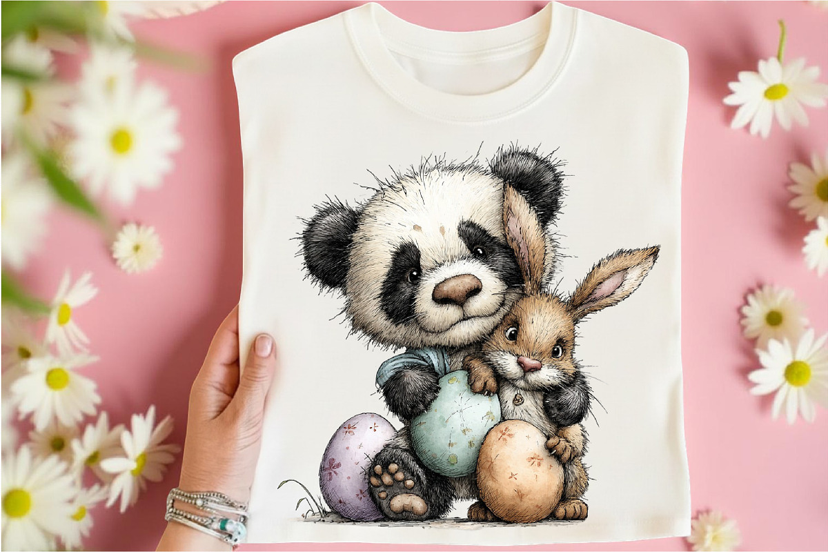 Whimsical Easter Panda Clipart, an Illustration by Libby Wishes (Photo 3 of 8)