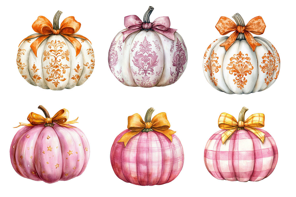 Watercolor Pumpkin Clipart, an Illustration by Designworld (Photo 3 of 5)