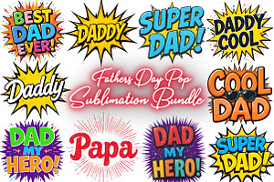 Happy Father’s Day in Pop Art Style, an Illustration by SinaCreation
