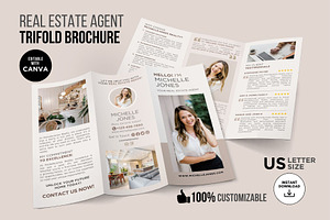 Real Estate Trifold Brochure Canva, a Brochure Template by CreativeVinesStore