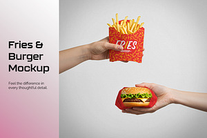 Fries And Burger Mockup, a Product Mockup by Designer Dude