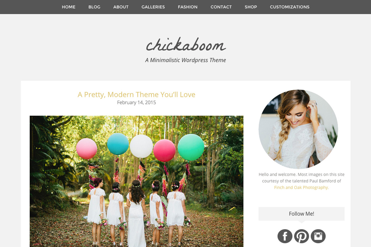Chickaboom Feminine Wordpress Theme, a WordPress Template by angiemakeswebsites (Photo 2 of 5)