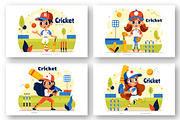 9 Cricket Player Illustration, a Sport Illustration by denayunebgt (Thumbnail 3 of 3)