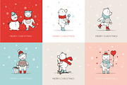 Christmas Bears Icons & Cards, an Animal Illustration by Julia Shvets (Thumbnail 2 of 4)