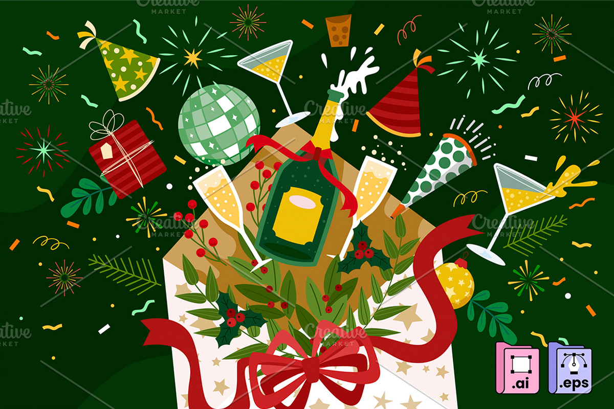 Exploding New Year Envelope, a Decorative Illustration by MISS CHATZ (Photo 1 of 3)
