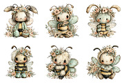 Whimsical spring bee clipart, an Illustration by SinaCreation (Thumbnail 4 of 11)