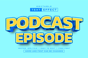 Podcast Episode 3D Text Effect | EPS