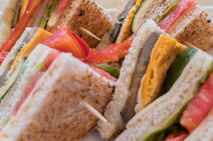 Vegetarian sandwiches featuring appetizer, avocado, and background, a Food & Drink Photo by KYNA STUDIO