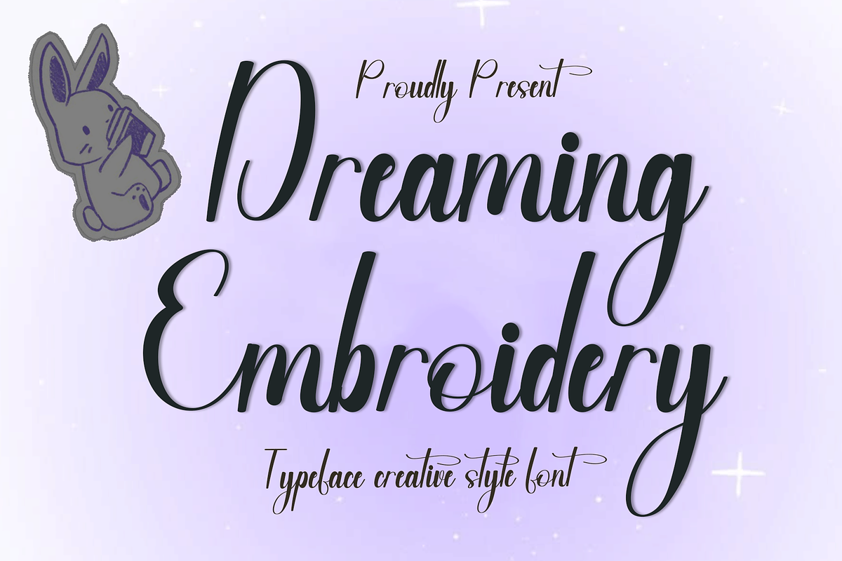 Dreaming Embroidery, a Handwritten Font by InermediaSTUDIO (Photo 1 of 8)