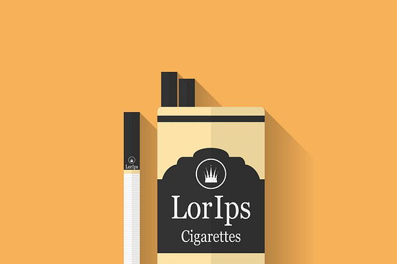Icon Of Cigarette Pack. Flat Style