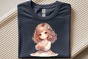 Watercolor Valentine Girls Clipart, an Illustration by SinaCreation (Thumbnail 9 of 10)