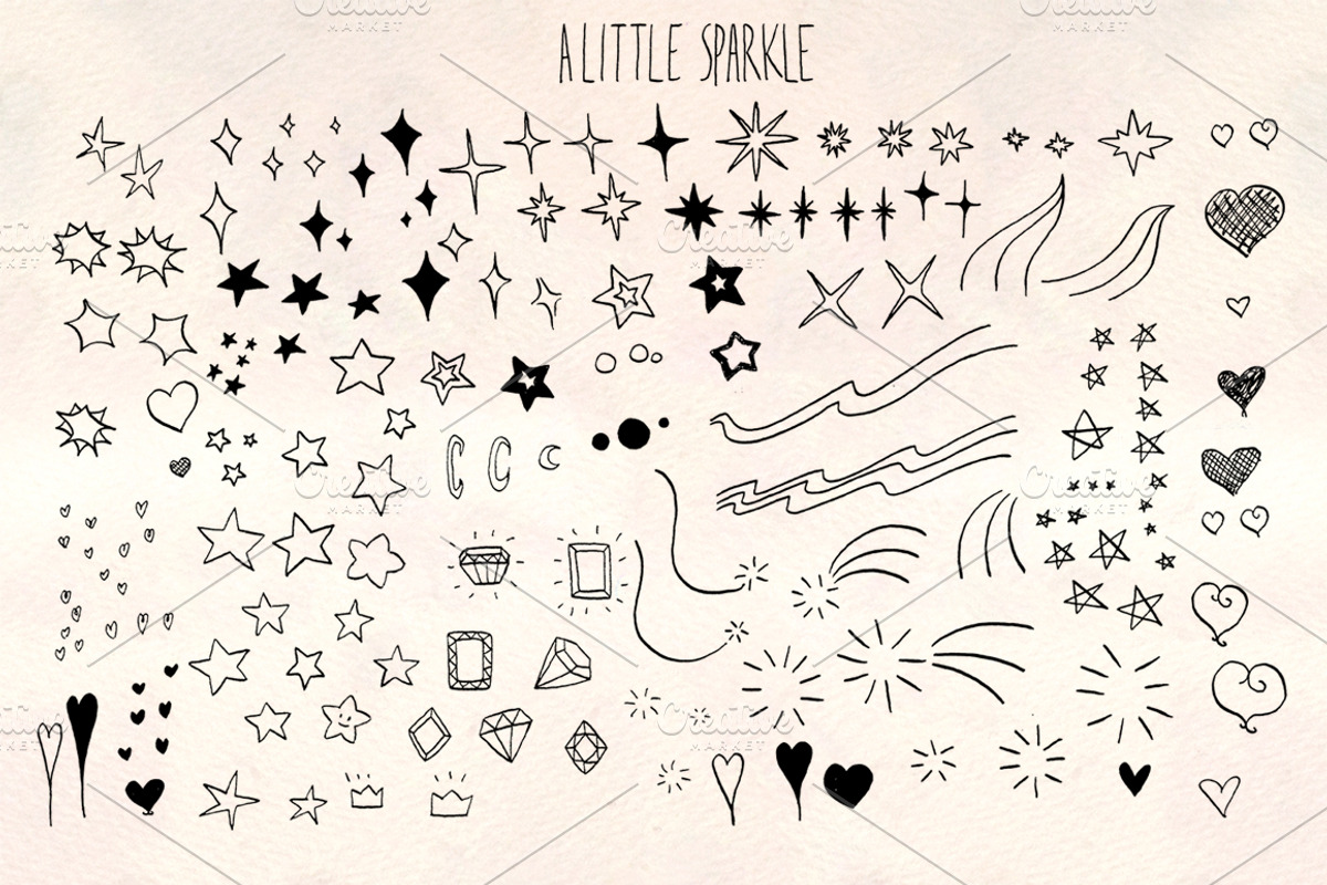 A Little Sparkle 80+ Graphics Bundle, a Decorative Illustration by Violet LeBeaux (Photo 1 of 3)