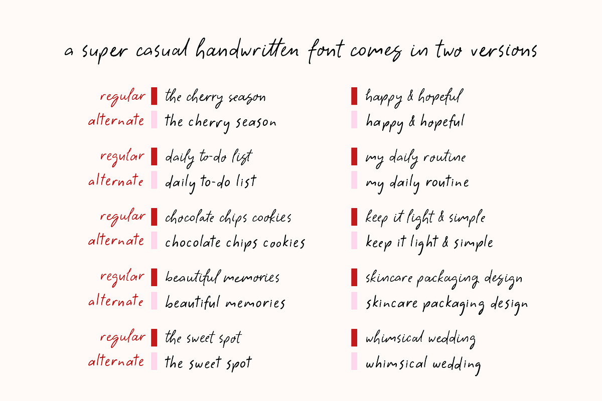 The Cherry Season - Handwritten Font, a Script Font by Kaya Fonts (Photo 5 of 36)