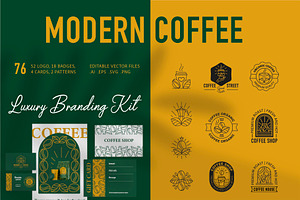 Coffee Line Art Branding Kit, a Branding & Logo Template by Lettering_Logo