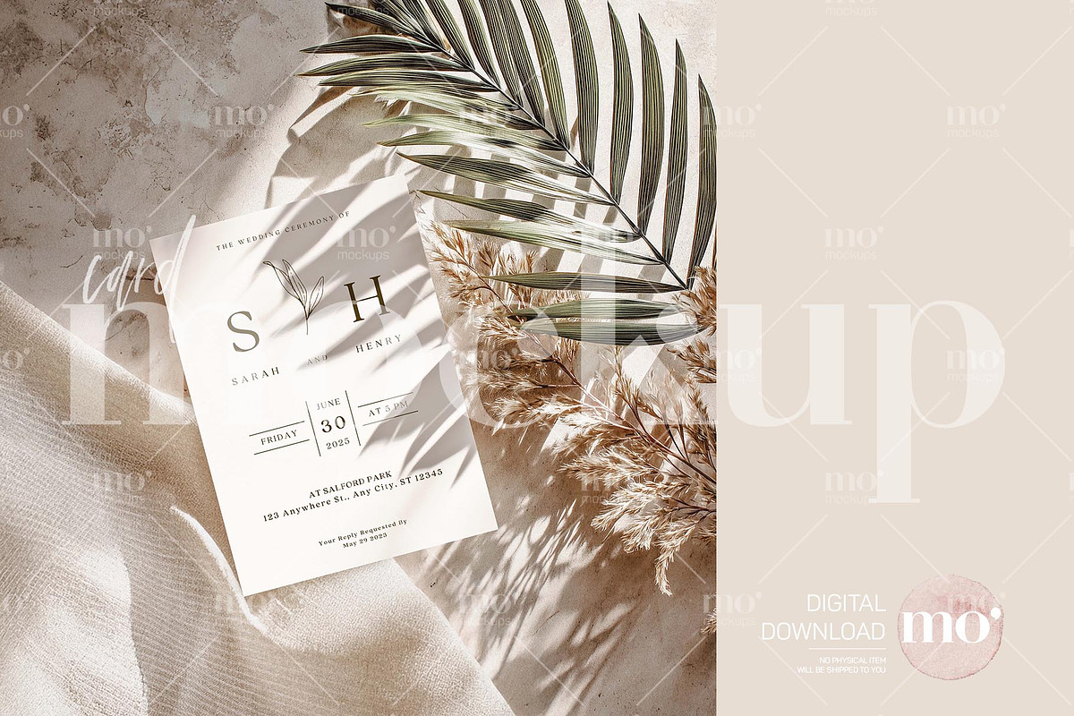 Wedding invitation mockup, a Product Mockup by MoMockups (Photo 3 of 5)