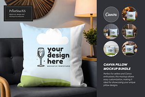 Pillow Canva Mockup Bundle Set