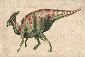 Dinosaur Watercolor Sketch clip-art