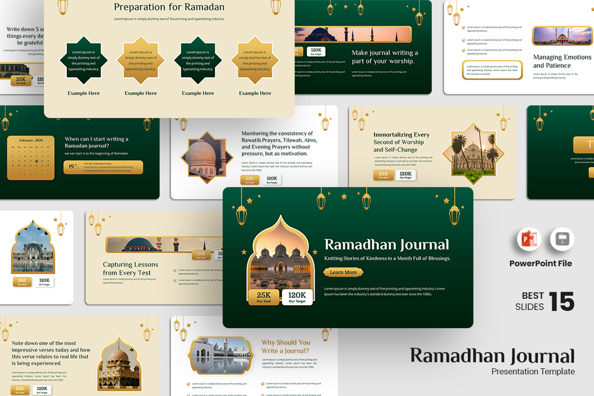 Ramadhan Journal PowerPoint Template, a Presentation Template by Iqsiart Studio (Photo 1 of 3)