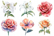 Watercolor Floral Clipart Flower, an Illustration by Daily.Designs (Thumbnail 5 of 8)