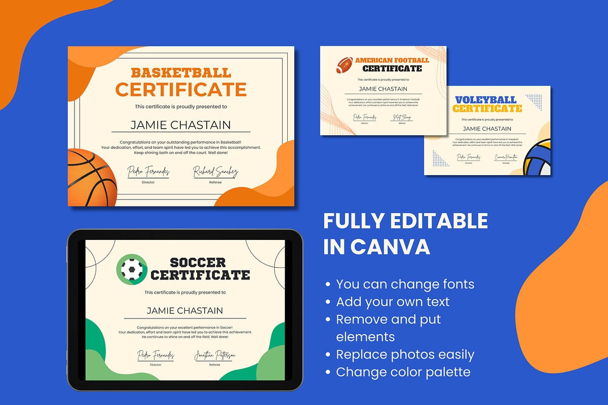 5 Sports Certificates Templates, a Templates & Theme by TemplateCastleStore (Photo 9 of 9)