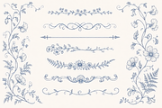 Vintage Toile Floral Frames Elements, an Object Graphic by Olya Creative (Thumbnail 8 of 12)
