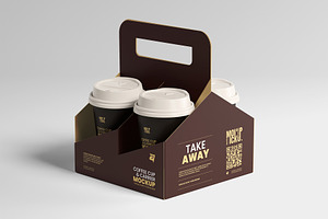 Coffee Cup & Carrier Mockup Design, a Cups & Container Mockup by Artnivora.Std