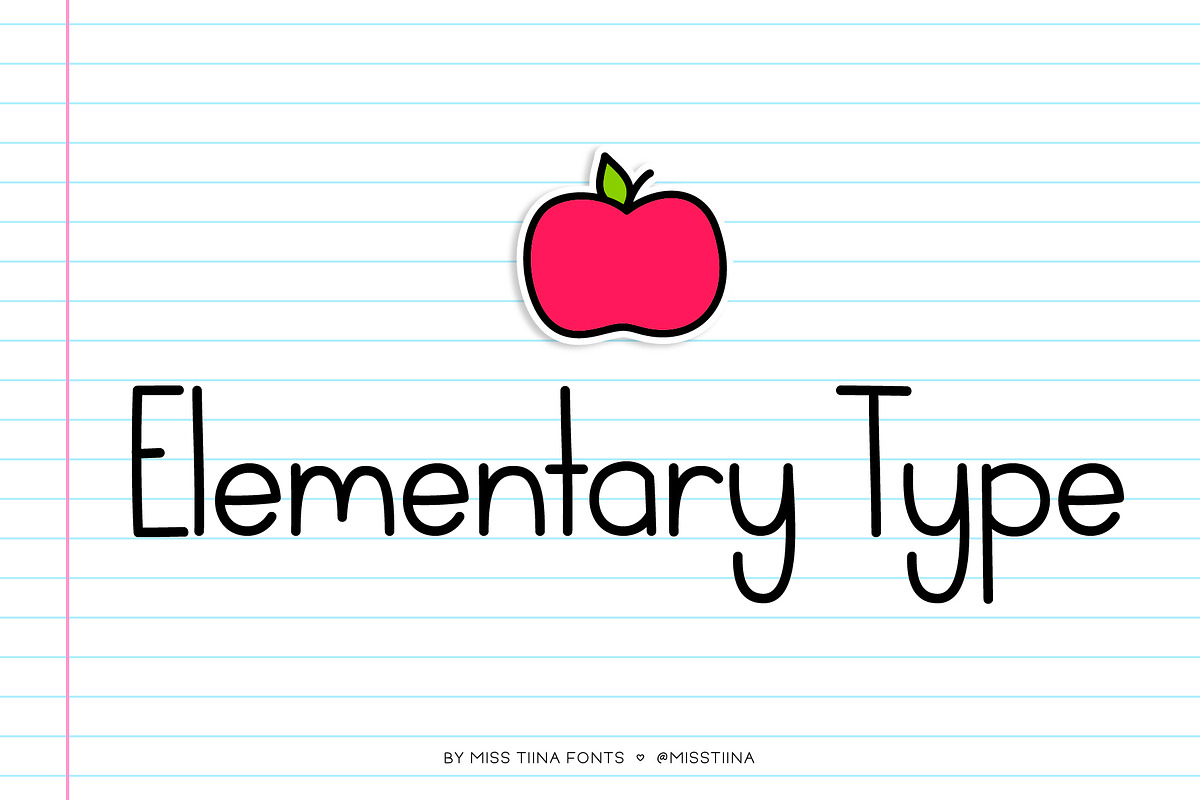 Elementary Type Font, a Handwritten Font by Miss Tiina (Photo 1 of 4)