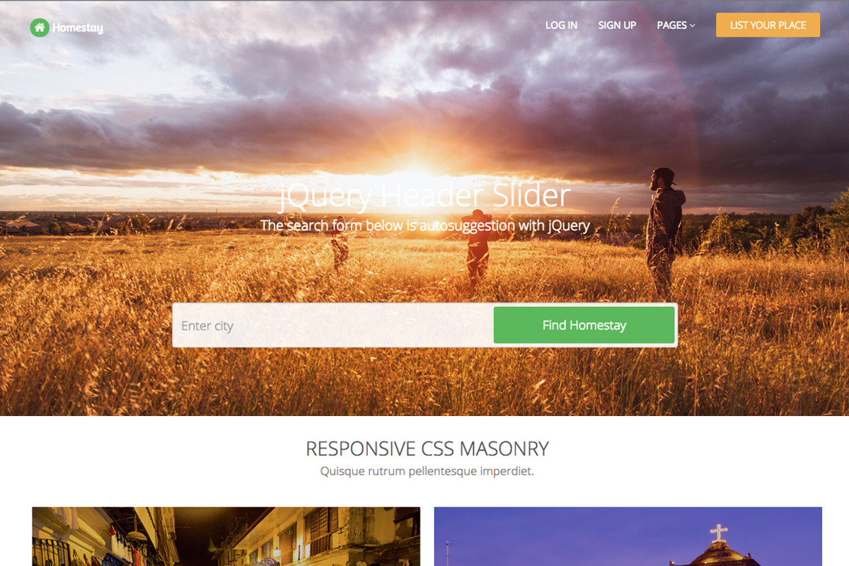 Homestay - Responsive Template, a Bootstrap Template by erwinagpasa.com (Photo 1 of 5)