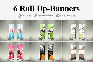 6 Roll Up Banners, a Marketing Template by Creatricks