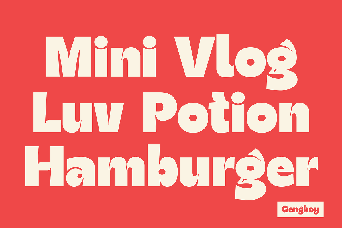 Gengboy Display Typeface - Hitype, a Sans Serif Font by Hitype (Photo 5 of 9)