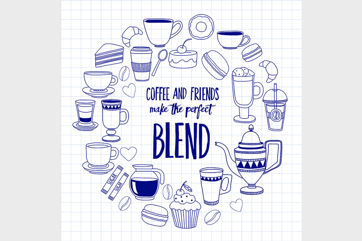 7 vector templates (jpg+eps) Coffee, a Food Illustration by Art Loft (Photo 8 of 8)