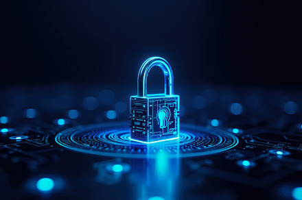 Holographic Digital Padlock on a Tec, a Technology Photo by Perpis