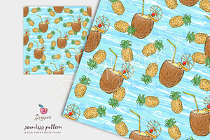 Coconut Juice Summer Pattern 009