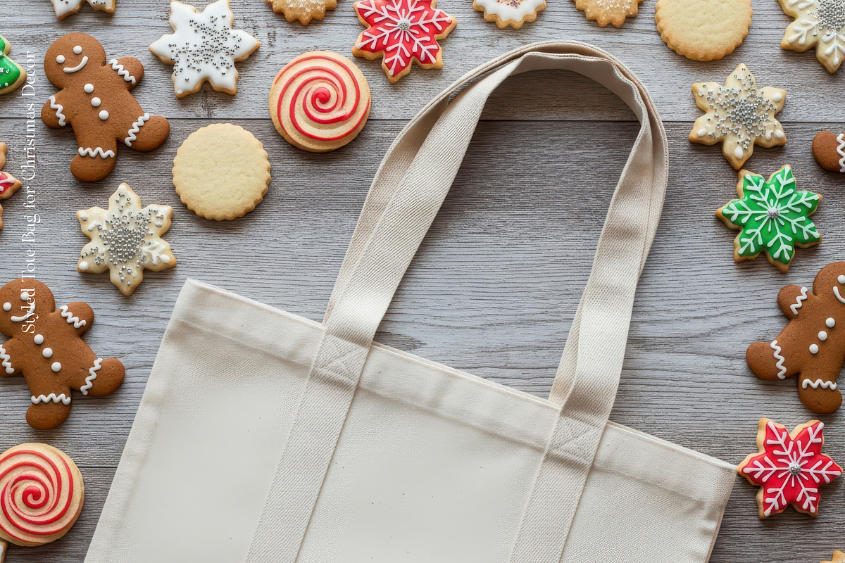 Christmas Tote Bag - Bundle 100 JPG, a Household Mockup by KennedyStudio (Photo 2 of 16)